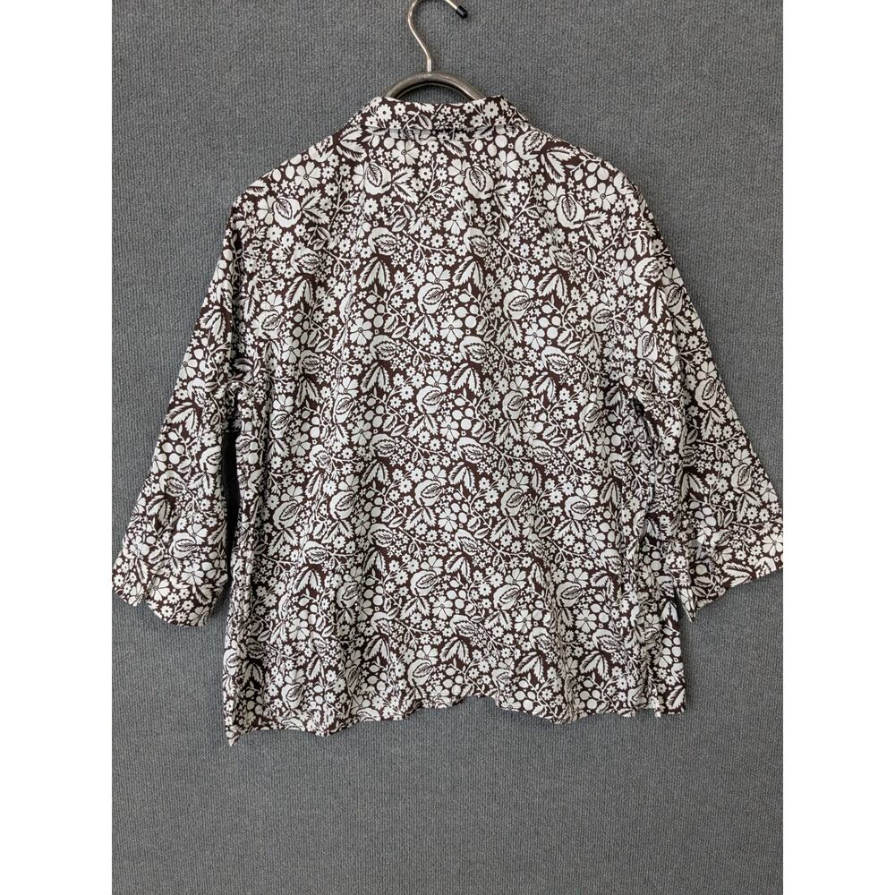 LRL Ralph Lauren Poplin Top Womens 3X Brown Floral Button Up Dress Shirt - Picture 3 of 10